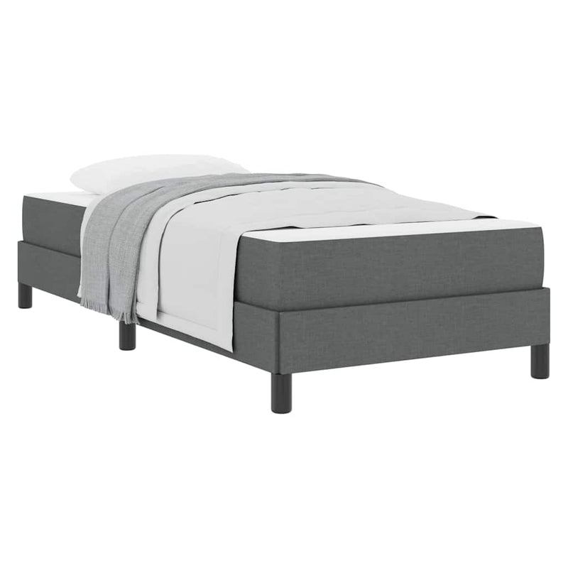 vidaXL Boxrugós ágy matracmal Sötétszürke 100 x 200 cm szövet