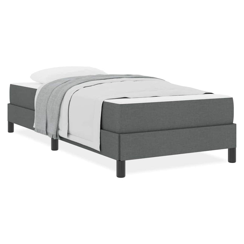 vidaXL Boxrugós ágy matracmal Sötétszürke 100 x 200 cm szövet