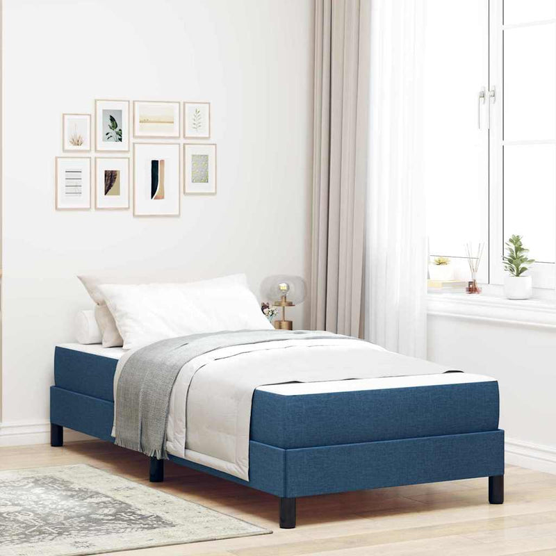 vidaXL Boxrugós ágy matracmal Kék 100 x 200 cm szövet
