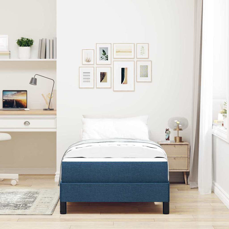 vidaXL Boxrugós ágy matracmal Kék 100 x 200 cm szövet