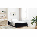 vidaXL Boxrugós ágy matracmal Fekete 120 x 190 cm szövet
