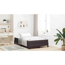 vidaXL Boxrugós ágy matracmal Sötét Barna 120 x 190 cm szövet