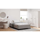 vidaXL Boxrugós ágy matracmal Tópszínű 120 x 190 cm szövet
