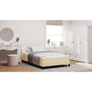 vidaXL Boxrugós ágy matracmal Krém 120 x 190 cm szövet