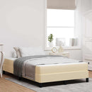 vidaXL Boxrugós ágy matracmal Krém 120 x 190 cm szövet