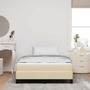 vidaXL Boxrugós ágy matracmal Krém 120 x 190 cm szövet