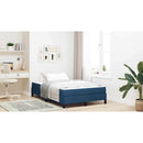 vidaXL Boxrugós ágy matracmal Kék 120 x 190 cm szövet