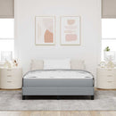 vidaXL Boxrugós ágy matracmal Világosszürke 140 x 190 cm szövet