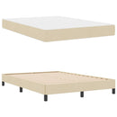 vidaXL Boxrugós ágy matracmal Krém 140 x 190 cm szövet