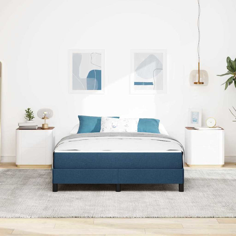 vidaXL Boxrugós ágy matracmal Kék 140 x 190 cm szövet