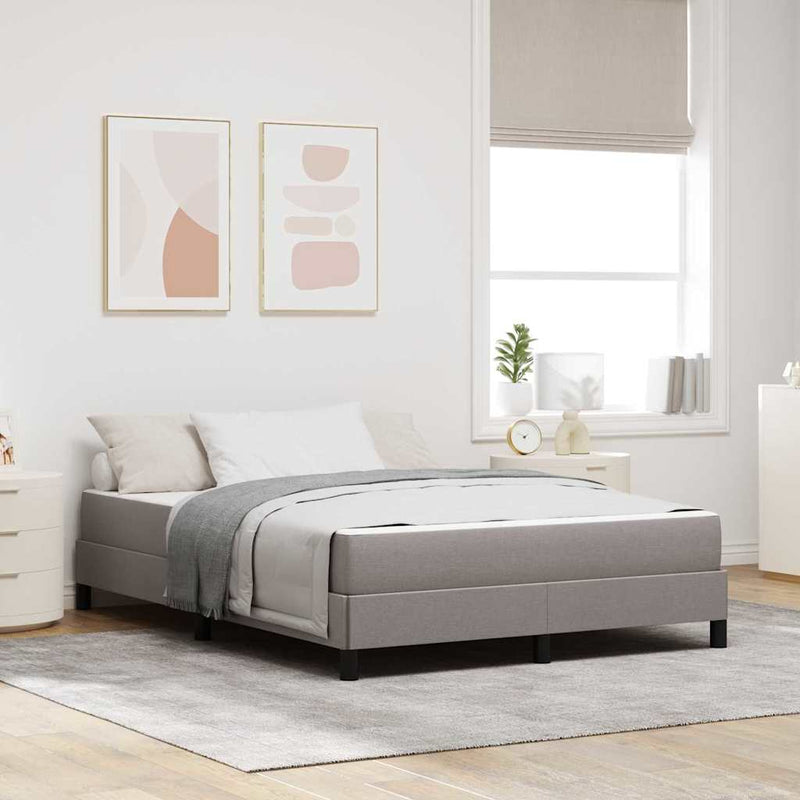 vidaXL Boxrugós ágy matracmal Tópszínű 140 x 200 cm szövet
