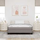 vidaXL Boxrugós ágy matracmal Tópszínű 140 x 200 cm szövet