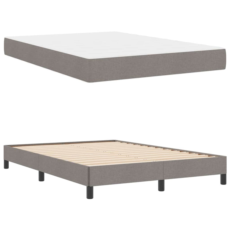 vidaXL Boxrugós ágy matracmal Tópszínű 140 x 200 cm szövet