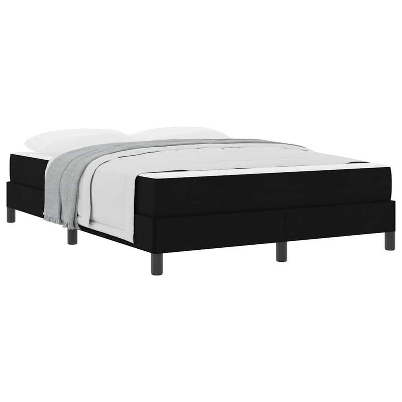 vidaXL Boxrugós ágy matracmal Fekete 160 x 200 cm szövet