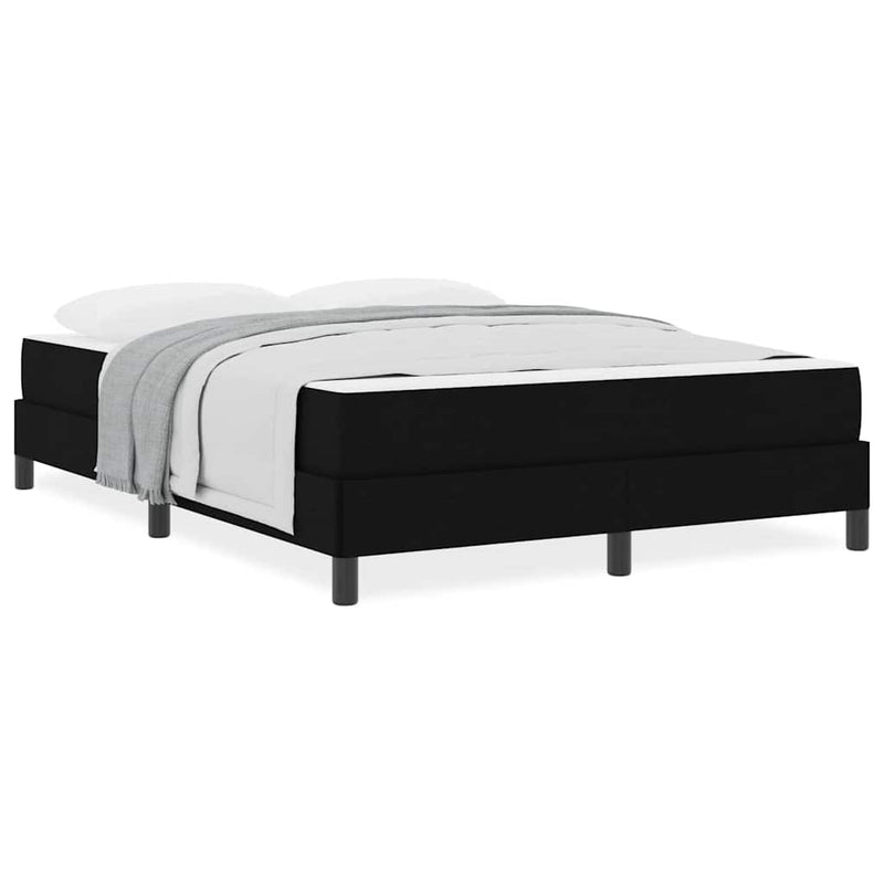 vidaXL Boxrugós ágy matracmal Fekete 160 x 200 cm szövet