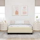 vidaXL Boxrugós ágy matracmal Krém 160 x 200 cm szövet