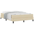 vidaXL Boxrugós ágy matracmal Krém 160 x 200 cm szövet