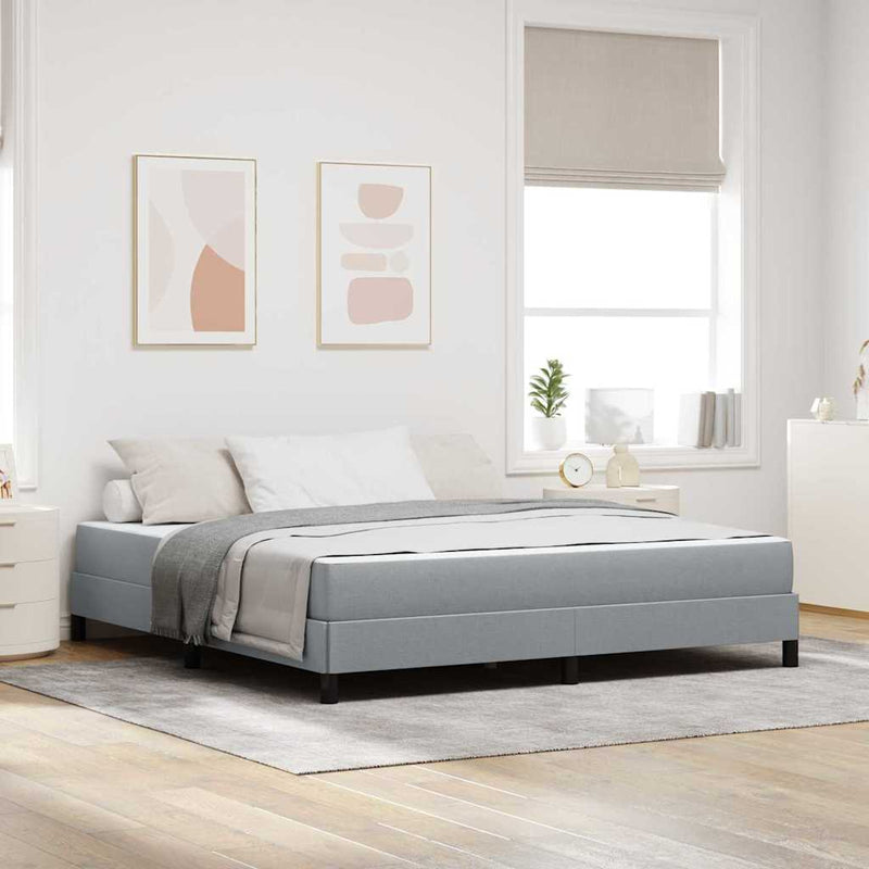 vidaXL Boxrugós ágy matracmal Világosszürke 180 x 200 cm szövet