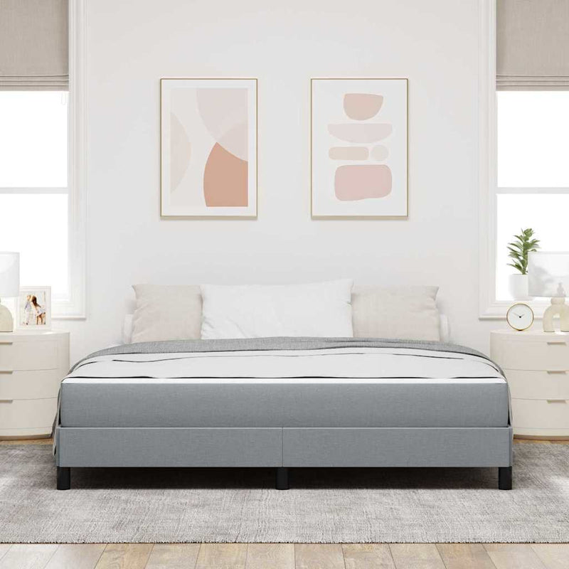 vidaXL Boxrugós ágy matracmal Világosszürke 180 x 200 cm szövet