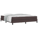 vidaXL Boxrugós ágy matracmal Sötét Barna 180 x 200 cm szövet