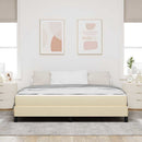 vidaXL Boxrugós ágy Krém 180 x 200 cm szövet