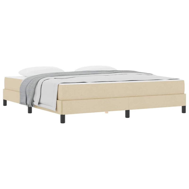 vidaXL Boxrugós ágy matracmal Krém 180 x 200 cm szövet