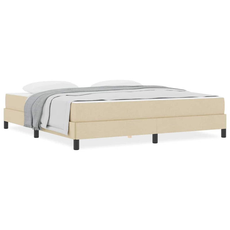 vidaXL Boxrugós ágy matracmal Krém 180 x 200 cm szövet