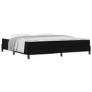vidaXL Boxrugós ágy matracmal Fekete 200 x 200 cm szövet