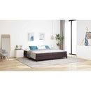 vidaXL Boxrugós ágy matracmal Sötét Barna 200 x 200 cm szövet