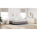 vidaXL Boxrugós ágy matracmal Tópszínű 200 x 200 cm szövet