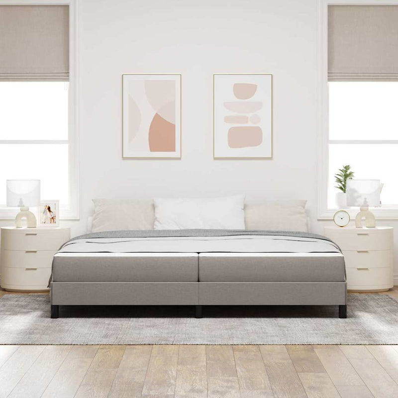 vidaXL Boxrugós ágy matracmal Tópszínű 200 x 200 cm szövet