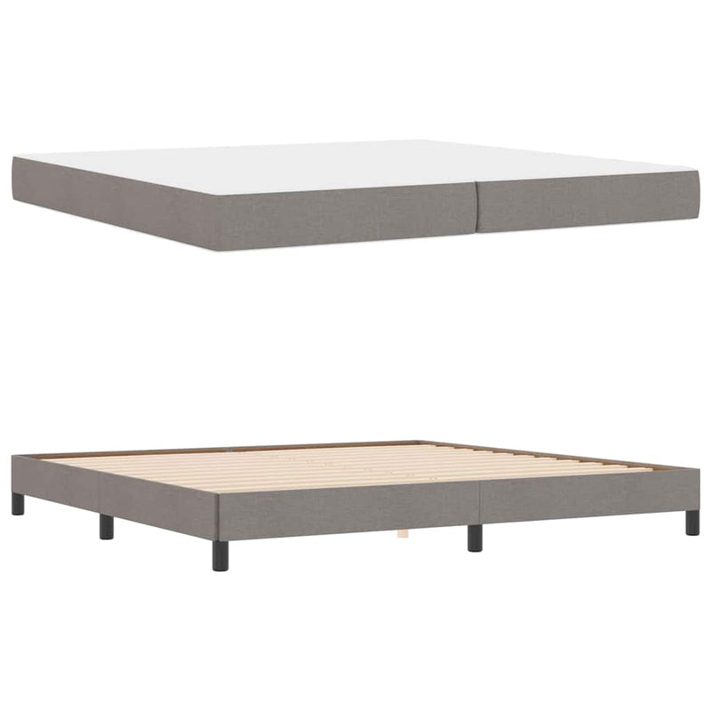 vidaXL Boxrugós ágy matracmal Tópszínű 200 x 200 cm szövet