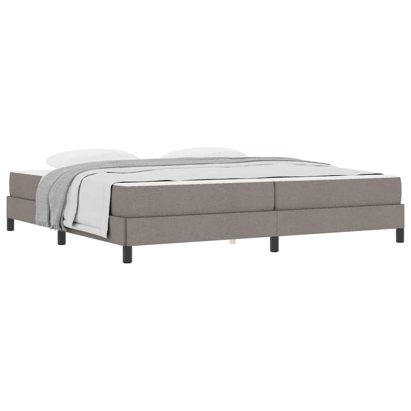 vidaXL Boxrugós ágy matracmal Tópszínű 200 x 200 cm szövet