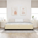 vidaXL Boxrugós ágy matracmal Krém 200 x 200 cm szövet