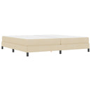 vidaXL Boxrugós ágy matracmal Krém 200 x 200 cm szövet