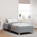 vidaXL Boxrugós ágy matracmal Világosszürke 90 x 190 cm szövet