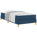 vidaXL Boxrugós ágy matracmal Kék 90 x 190 cm szövet