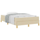 vidaXL Boxrugós ágy matracmal Krém 120 x 200 cm szövet