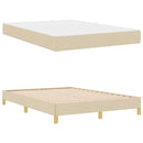 vidaXL Boxrugós ágy matracmal Krém 140 x 190 cm szövet