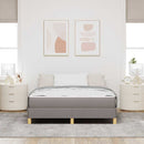 vidaXL Boxrugós ágy matracmal Tópszínű 140 x 200 cm szövet