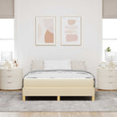 vidaXL Boxrugós ágy matracmal Krém 160 x 200 cm szövet