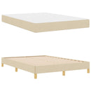 vidaXL Boxrugós ágy matracmal Krém 160 x 200 cm szövet