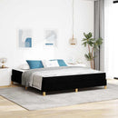vidaXL Boxrugós ágy matracmal Fekete 180 x 200 cm szövet