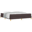 vidaXL Boxrugós ágy matracmal Sötét Barna 180 x 200 cm szövet
