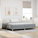 vidaXL Boxrugós ágy matracmal Világosszürke 200 x 200 cm szövet