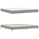 vidaXL Boxrugós ágy matracmal Világosszürke 200 x 200 cm szövet