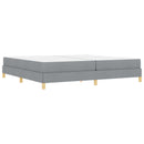 vidaXL Boxrugós ágy matracmal Világosszürke 200 x 200 cm szövet
