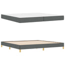 vidaXL Boxrugós ágy matracmal Sötétszürke 200 x 200 cm szövet