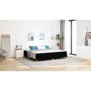 vidaXL Boxrugós ágy matracmal Fekete 200 x 200 cm szövet