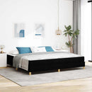 vidaXL Boxrugós ágy matracmal Fekete 200 x 200 cm szövet